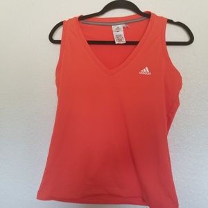 Adidas Sleeveless Orange Workout Tank top